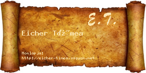 Eicher Tímea névjegykártya